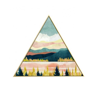 Modern Minimalist Triangle Colorful Fun Wall Painting Porch Mural