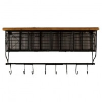 Rustic Metal Creative Wall Mount Shelf Storage Organizer Flower Decor Kitchen Wood Floating Rack Hanger M034