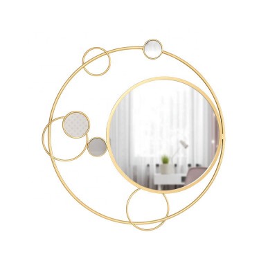 Modern Nordic Gold Metal Bath Mirror Wall Decor Mirror